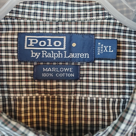 Polo Ralph Lauren Marlowe Plaid Button Down Shirt Mens XL Brown Cotton Office - Picture 4 of 9